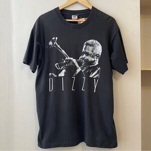 Vintage 1992 Dizzy Gillespie Jazz Graphic T-Shirt Made In USA Single Stitch Sz L
